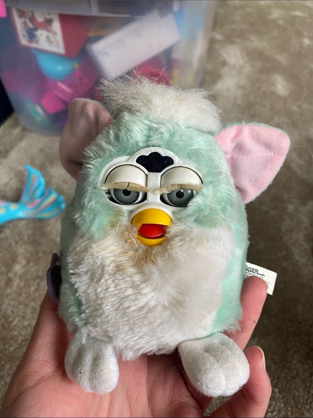 Vintage Furby Mint Green Toy